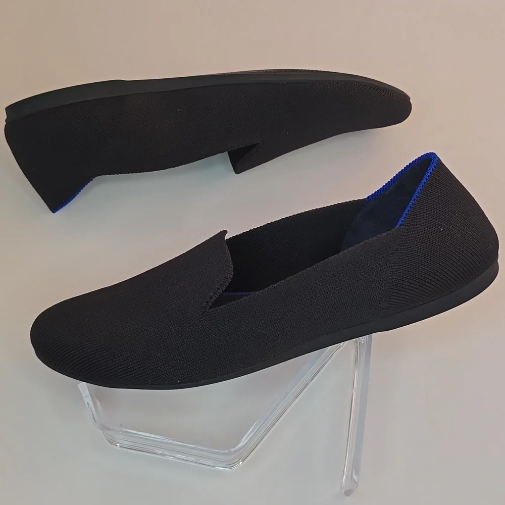 Rothy's The Loafer Black Round Toe Slip-On Flat Loafers - Picture 6 of 13